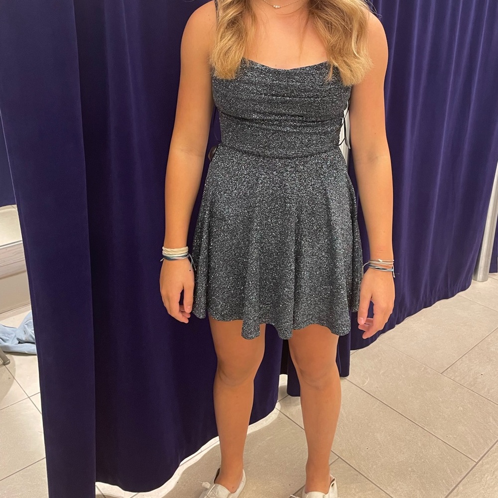 XS Fit and Flare Glitter Black